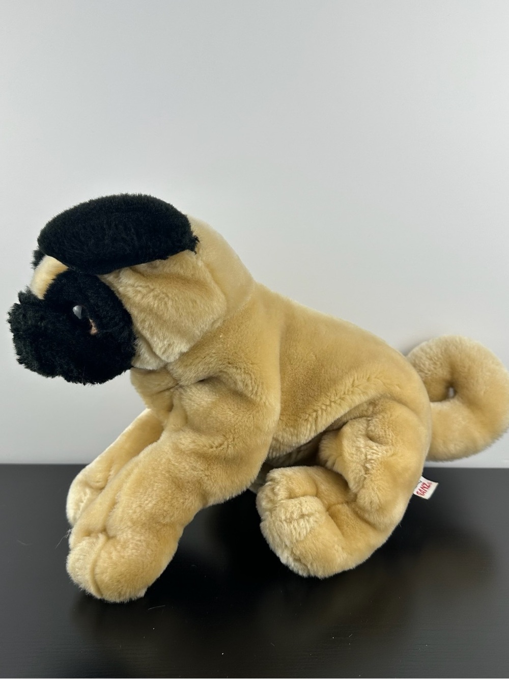 Ganz Rare Pug Puppy Dog 12” H10209 Beige Tan Black Plush Stuffed Animal